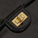 Chanel 2.55 Black Patent Leather Shoulder Bag With Mademoiselle Chain