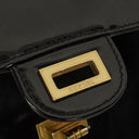 Chanel 2.55 Black Patent Leather Shoulder Bag With Mademoiselle Chain