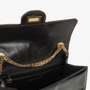Chanel 2.55 Black Patent Leather Shoulder Bag With Mademoiselle Chain
