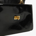 Chanel 2.55 Black Patent Leather Shoulder Bag With Mademoiselle Chain