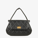 Chanel 2.55 Black Quilted Lambskin Top Handle Flap Bag