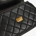 Chanel 2.55 Black Quilted Lambskin Top Handle Flap Bag