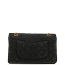 Chanel 2.55 Medium Classic Double Flap Bag Black Quilted Suede Gold Hardware