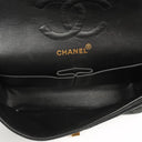 Chanel 2.55 Medium Classic Double Flap Bag Black Quilted Suede Gold Hardware