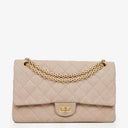 Chanel 2.55 Reissue 227 Flap Bag Beige Quilted Caviar With Gold-Tone Hardware