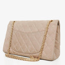 Chanel 2.55 Reissue 227 Flap Bag Beige Quilted Caviar With Gold-Tone Hardware