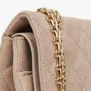 Chanel 2.55 Reissue 227 Flap Bag Beige Quilted Caviar With Gold-Tone Hardware