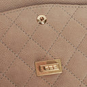 Chanel 2.55 Reissue 227 Flap Bag Beige Quilted Caviar With Gold-Tone Hardware