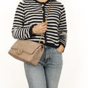 Chanel 2.55 Reissue 227 Jumbo Flap Bag Beige Quilted Caviar With Gold-Tone Hardware