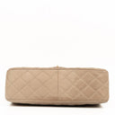 Chanel 2.55 Reissue 227 Jumbo Flap Bag Beige Quilted Caviar With Gold-Tone Hardware