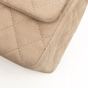 Chanel 2.55 Reissue 227 Jumbo Flap Bag Beige Quilted Caviar With Gold-Tone Hardware