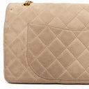 Chanel 2.55 Reissue 227 Jumbo Flap Bag Beige Quilted Caviar With Gold-Tone Hardware