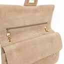 Chanel 2.55 Reissue 227 Jumbo Flap Bag Beige Quilted Caviar With Gold-Tone Hardware