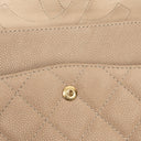 Chanel 2.55 Reissue 227 Jumbo Flap Bag Beige Quilted Caviar With Gold-Tone Hardware