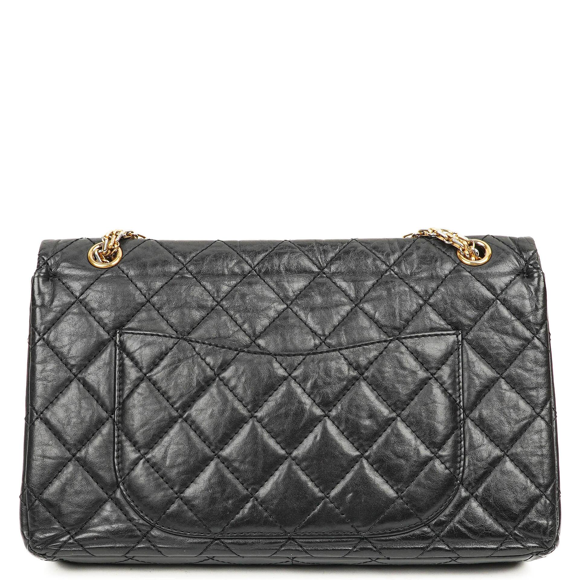 Chanel 2.55 Reissue Black Aged Calfskin Large Double Flap Bag