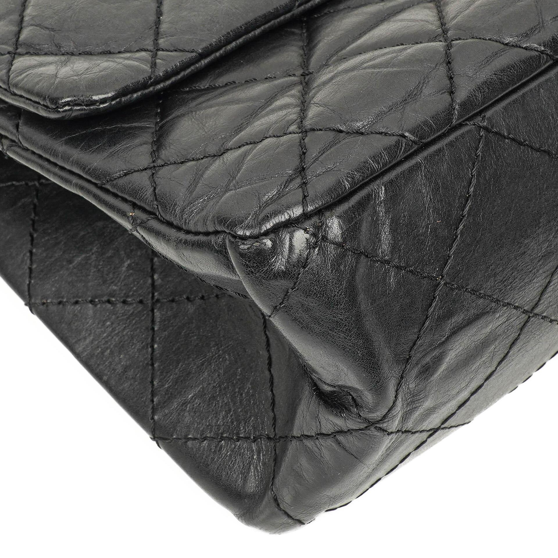 Chanel 2.55 Reissue Black Aged Calfskin Large Double Flap Bag