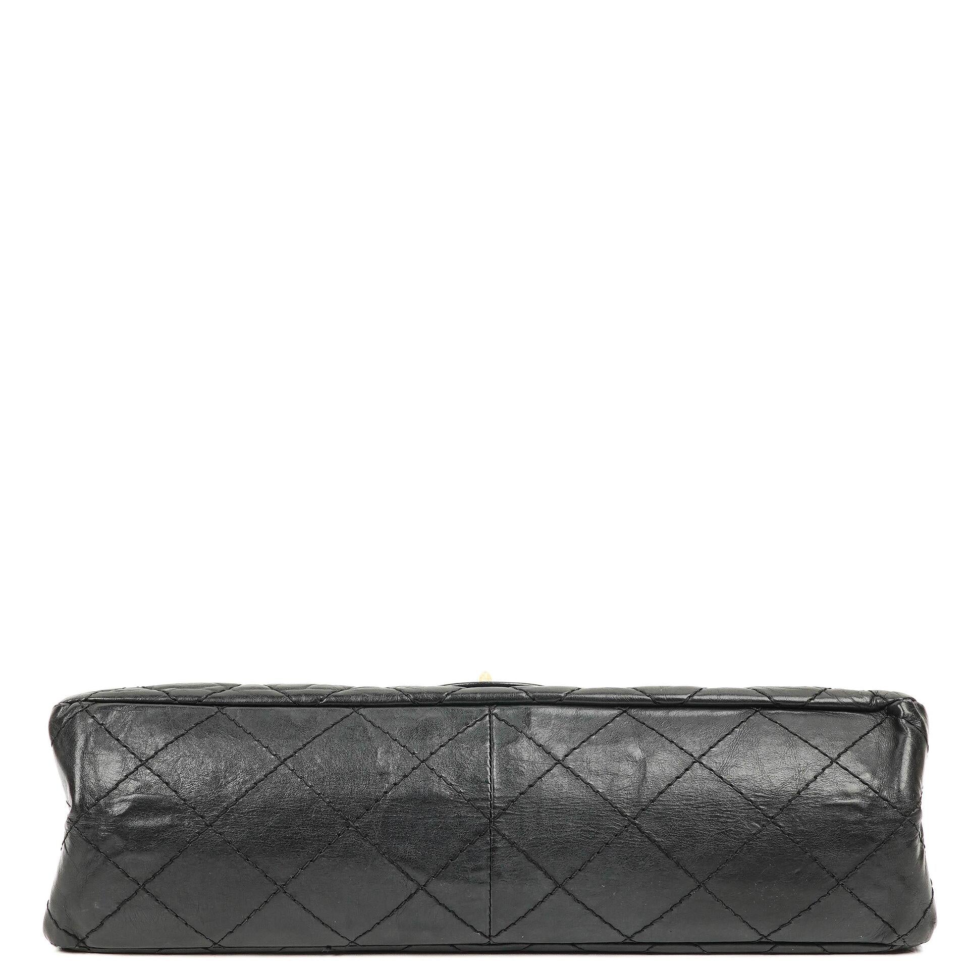 Chanel 2.55 Reissue Black Aged Calfskin Large Double Flap Bag