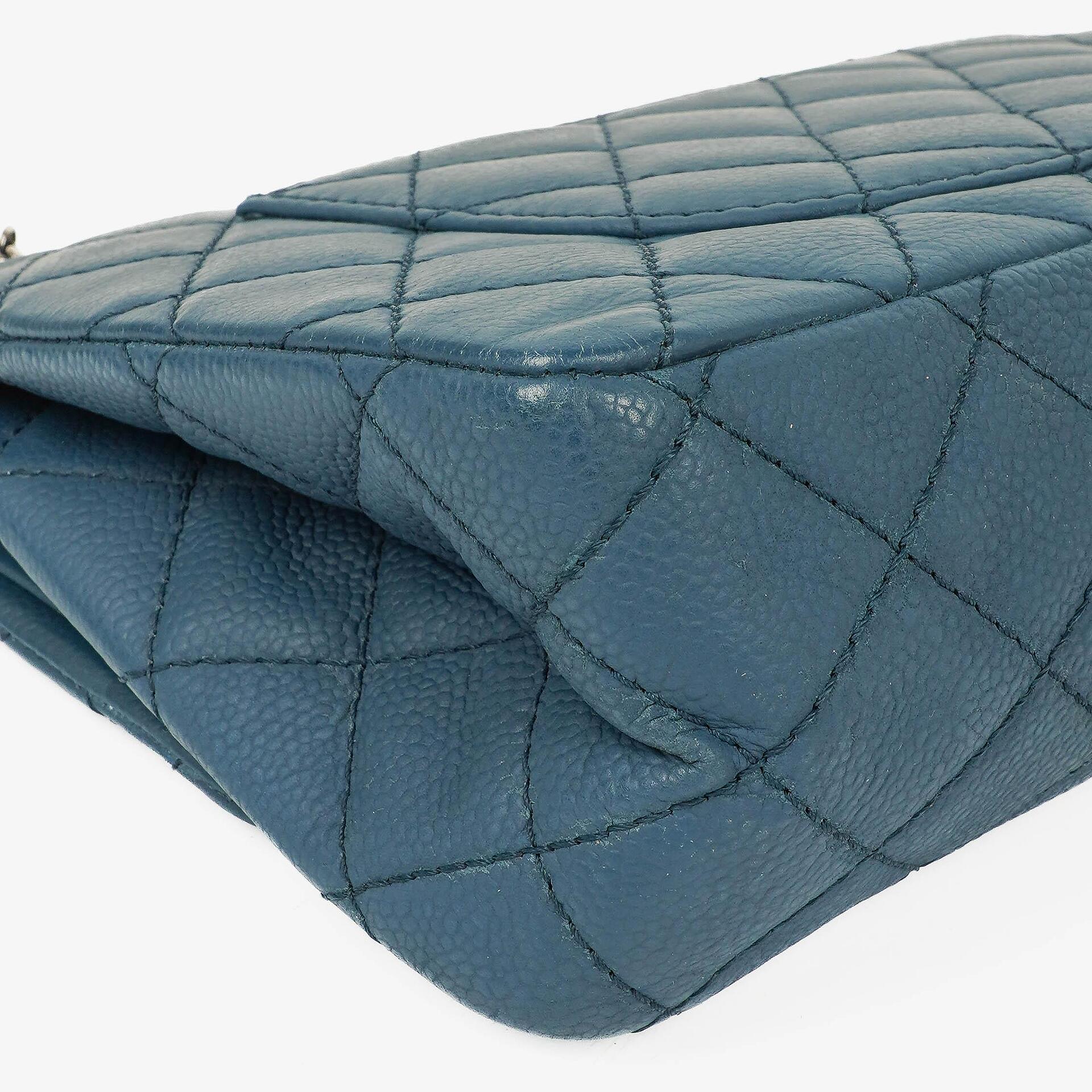 Chanel 2.55 Reissue Blue Caviar Quilted Leather Double Flap Bag With Ruthenium Hardware