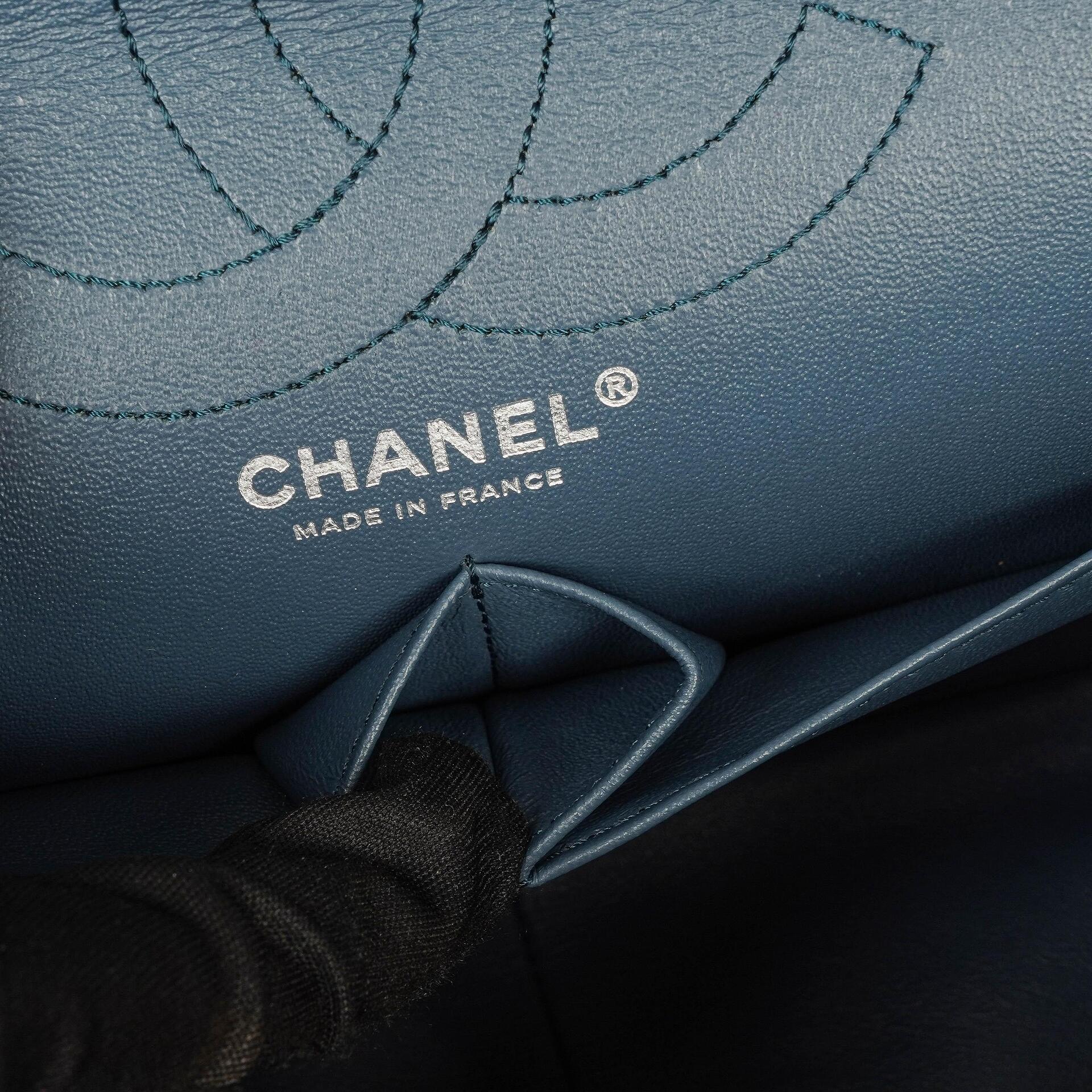Chanel 2.55 Reissue Blue Caviar Quilted Leather Double Flap Bag With Ruthenium Hardware