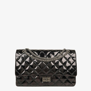 Chanel 2.55 Reissue Dubbel Flap Lackläder 227 med Ruthenium Metall