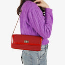 Chanel 2.55 Reissue East West Red Patent Jersey Quilted Flap Bag