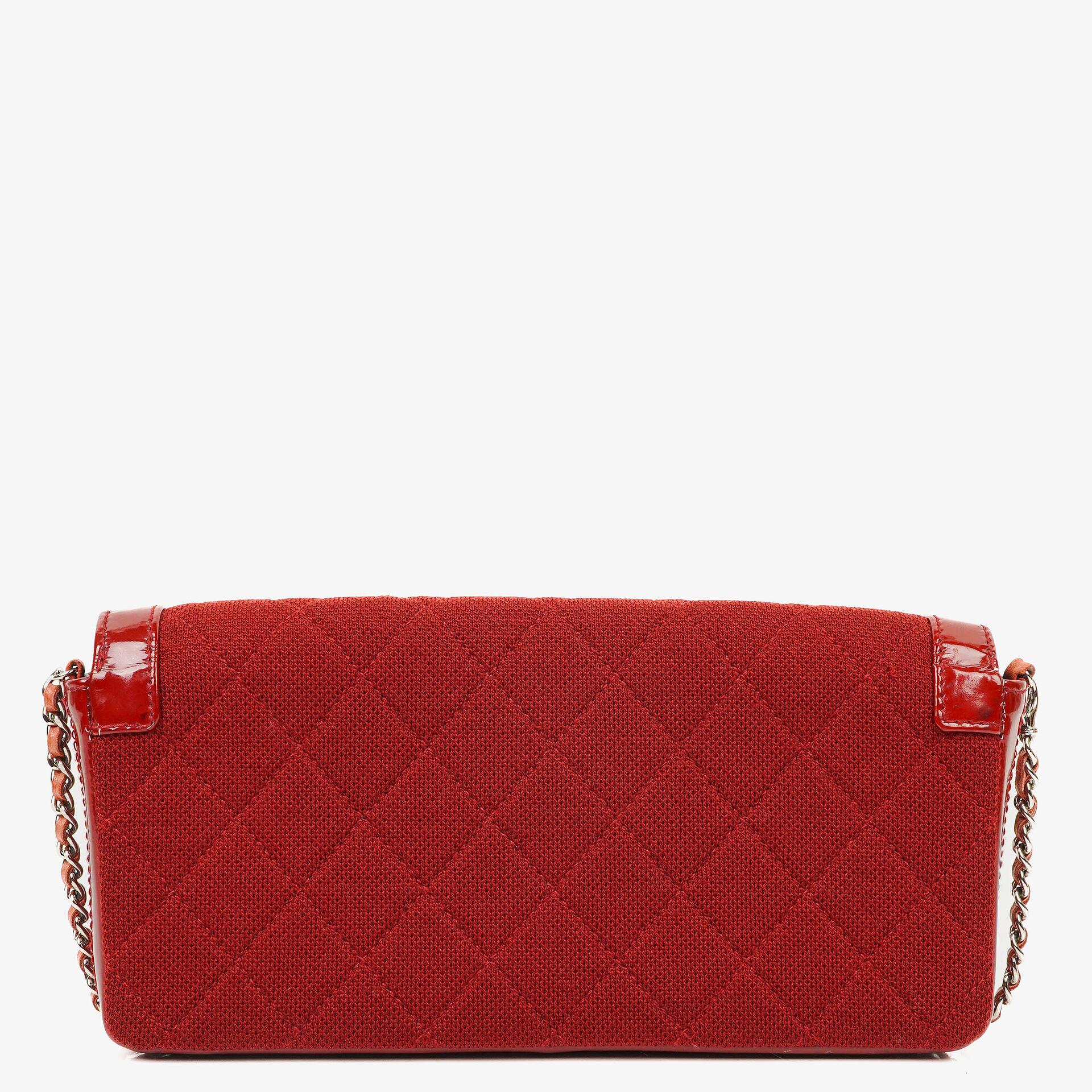 Chanel 2.55 Reissue East West Red Patent Jersey Quilted Flap Bag