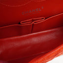 Chanel 2.55 Reissue Medium Double Flap Bag in Red Suede and Silver Leather