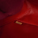 Sac à rabat double moyen Chanel 2.55 Reissue en daim rouge et cuir argenté