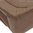 Chanel Small Clasic Double Flap Brown Quilted Lambskin 24K Gold-Plated Hardware