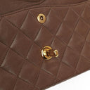 Chanel Small Clasic Double Flap Brown Quilted Lambskin 24K Gold-Plated Hardware