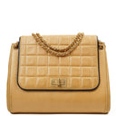 Chanel Accordion Chocolate Bar 2.55 Flap Bag Beige Quilted Lambskin, 2000-2002