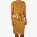Chanel Accordion Double Flap Bag Yellow Quilted Patent Leather With 24K Champagne Gold-Plated Hardware