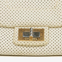 Chanel Accordion Flap Bag In Quilted Perforated Leather
