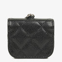 Chanel Airpods Pro Case In Black Caviar Quilted Leather With Silver-Tone Hardware