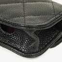 Chanel Airpods Pro Case In Black Caviar Quilted Leather With Silver-Tone Hardware