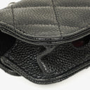 Chanel Airpods Pro Case In Black Caviar Quilted Leather With Silver-Tone Hardware