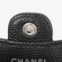 Chanel Airpods Pro Case In Black Caviar Quilted Leather With Silver-Tone Hardware
