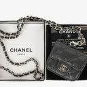 Chanel Airpods Pro Case In Black Caviar Quilted Leather With Silver-Tone Hardware