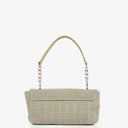 Chanel Beige Black Canvas Camellia N°5 Bag