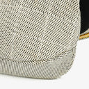 Chanel Beige Black Canvas Camellia N°5 Bag