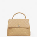 Chanel Beige Caviar Quilted Jumbo Kelly Flap Bag