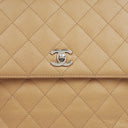 Chanel Beige Caviar Quilted Jumbo Kelly Flap Bag