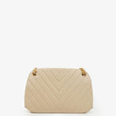Chanel Beige Chevron Lambskin Kiss Lock Bag