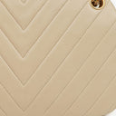 Chanel Beige Chevron Lambskin Kiss Lock Bag