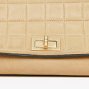 Chanel Beige Chocolate Bar Lambskin Accordion Mademoiselle Flap