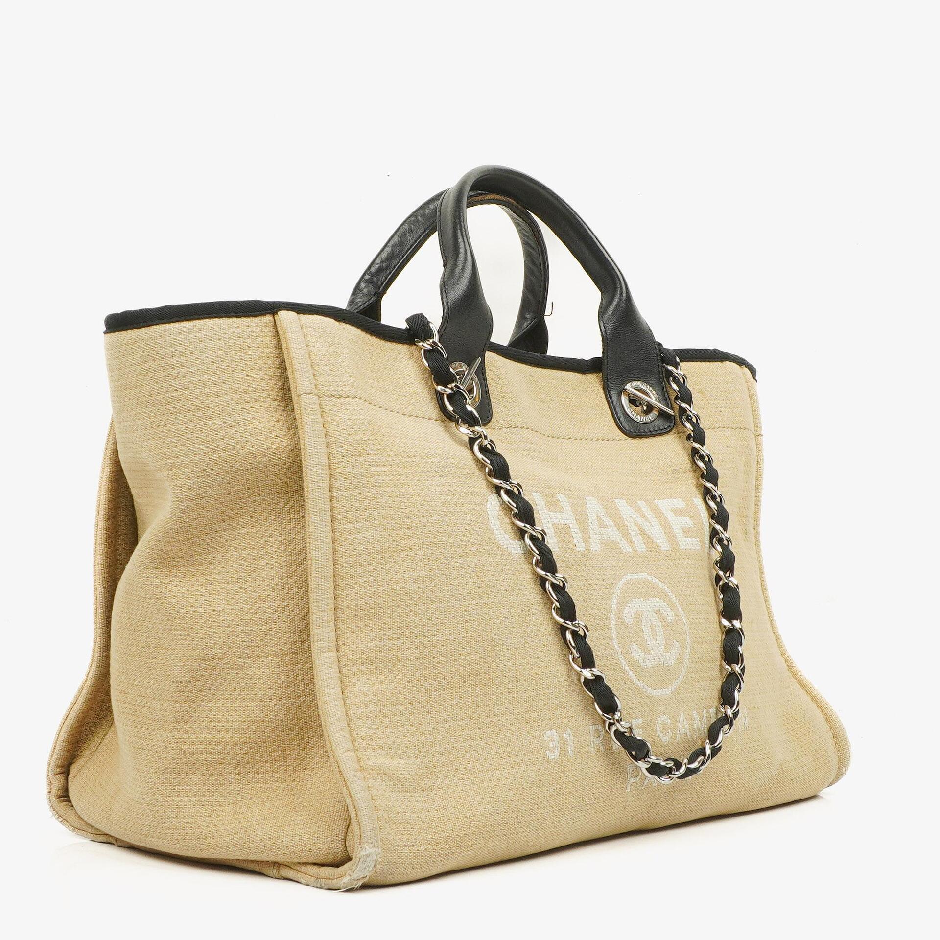 Chanel Beige Deauville Medium Tote Bag