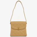Chanel Beige Quilted Lambskin Diana Shoulder Bag With 24K Gold-Plated Hardware