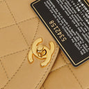Chanel Beige Quilted Lambskin Diana Shoulder Bag With 24K Gold-Plated Hardware