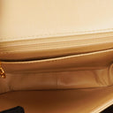 Chanel Beige Quilted Lambskin Diana Shoulder Bag With 24K Gold-Plated Hardware