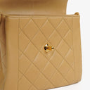Chanel Beige Quilted Lambskin Diana Shoulder Bag With 24K Gold-Plated Hardware